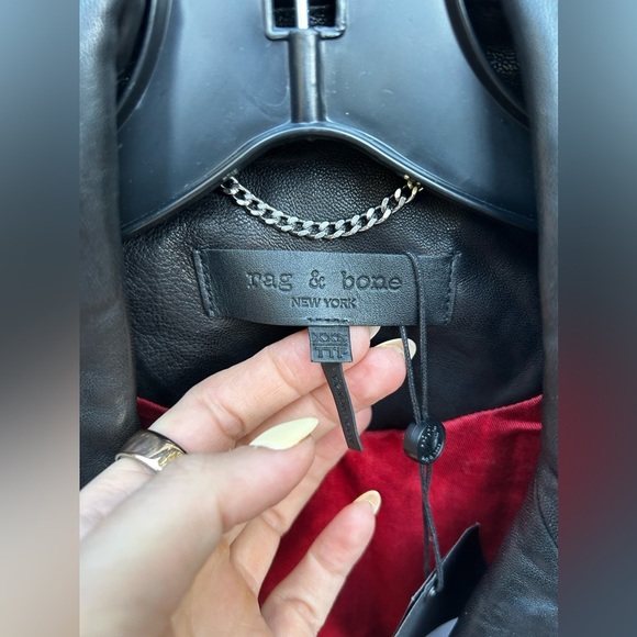 Rag & Bone Mack Lamb Leather Moto Jacket In Black New with Tags! - Picture 8 of 13
